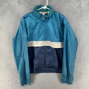 Vintage LL Bean Windbreaker Blue Colorblock Lightweight Jacket Mens Medium